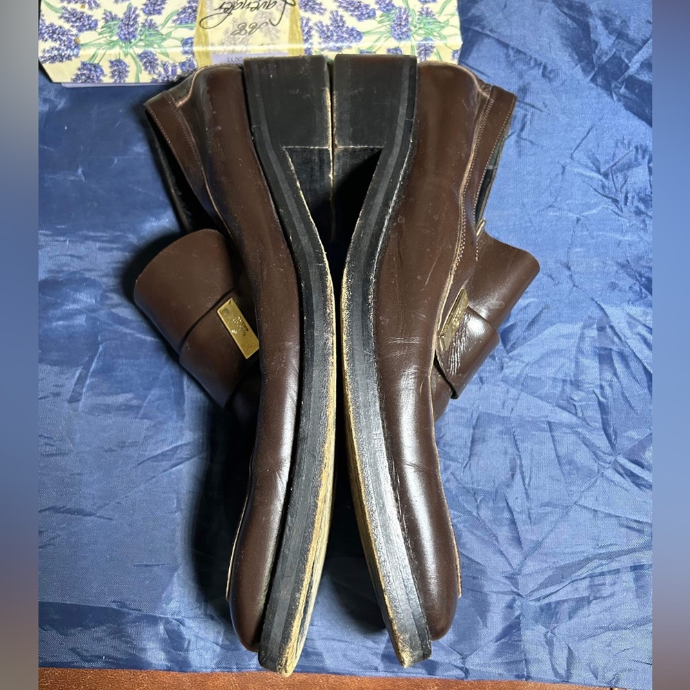 Gucci Brown Leather Dress Shoes Sz 8.5 E - Picture 4 of 12
